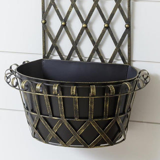 lattice trellis wall planter bronze finish