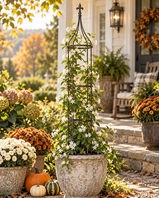 Aged Black Wrought Iron Garden Trellis