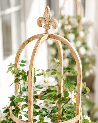 Fleur de Lis Metal Garden Trellis, Set of Three | Outdoor Proof