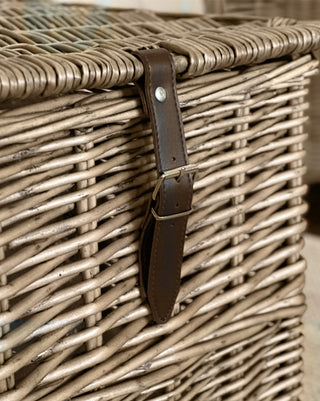 Oversized Rattan Storage Trunks with Handles, Set of 3
