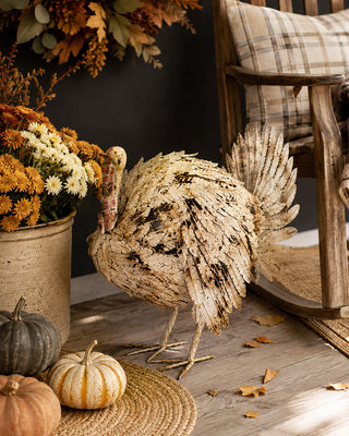 Antique Painted Metal Turkey