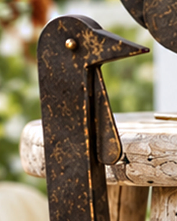 Hammered Bronze Indoor/Outdoor Metal Turkey Statues, Set of 3