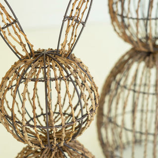 Closeup woven wire vine bunny ears detail