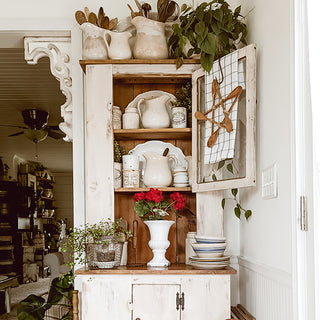 Antique Inspired White Distressed Urn Vase