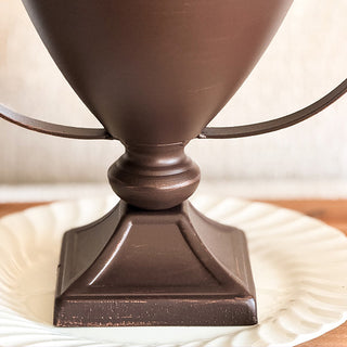 Bronze Metal Trophy Urn Planter Set of 3 with Handles