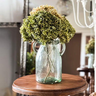 Vintage Inspired Glass Double Handle Wide Vase