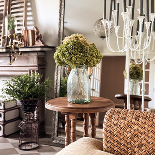 Vintage Inspired Glass Double Handle Wide Vase