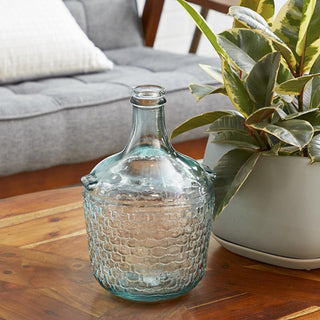 Teal Recycled Glass Demijohn Vase