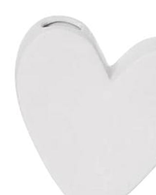 White Heart Shaped Bud Vase, Set of 2