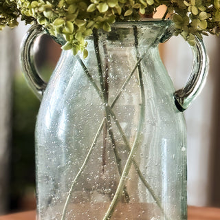 Vintage Inspired Glass Double Handle Vase, Choose Your Style