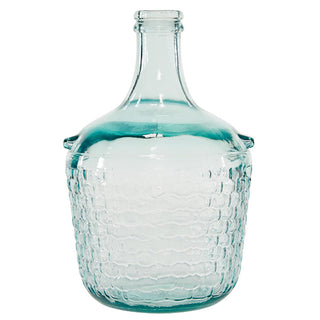 Teal Recycled Glass Demijohn Vase