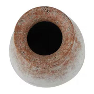 Rustic White Distressed Metal Vase