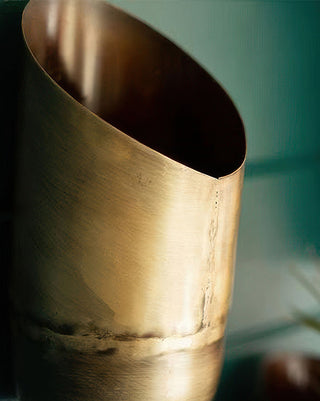 Antique Brass Wall Vases, Set of 3 - Graduated Metal Planters