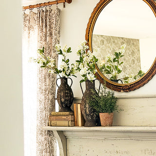 Rustic Farmhouse Chippy Patina Urn Vases, Set of 2