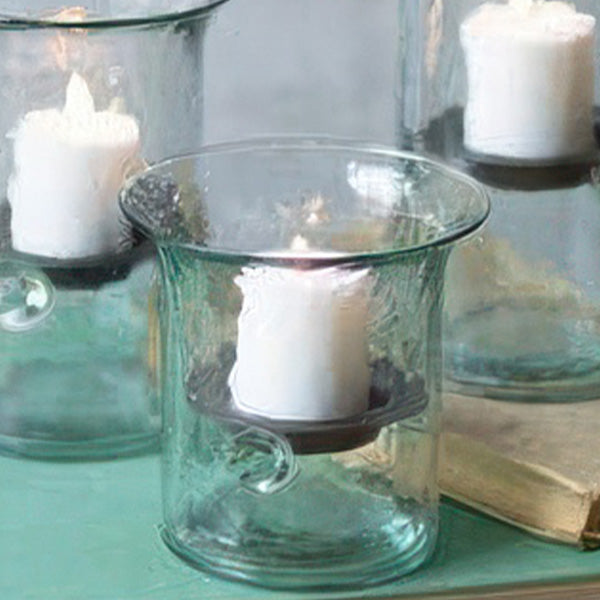 Glass Hurricane Votive Candle Holder with Handle - Elegant Illumination Glass Hurricane Votive Candle Holder with Handle - Elegant Illumination