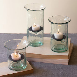 Recycled Glass Votive Candle Holders, Set of 3
