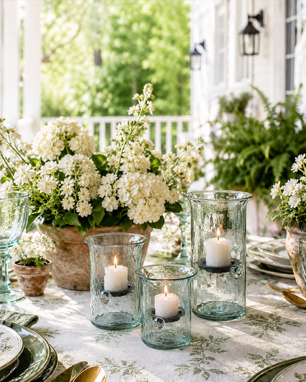 Recycled Glass Votive Candle Holders Set - Choose Smooth or Ribbed Style
