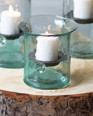 Recycled Glass Votive Candle Holders Set - Choose Smooth or Ribbed Style