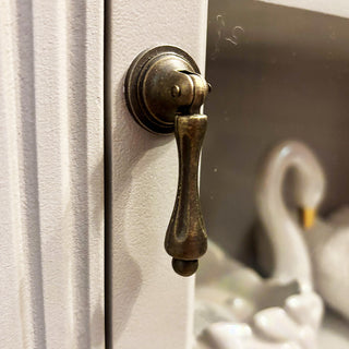 Vintage cabinet door handle close-up
