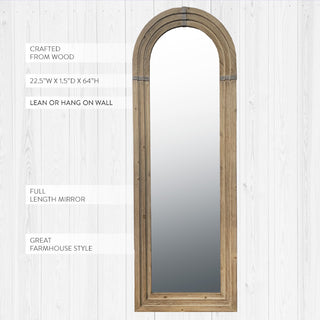 wood frame floor wall mirror