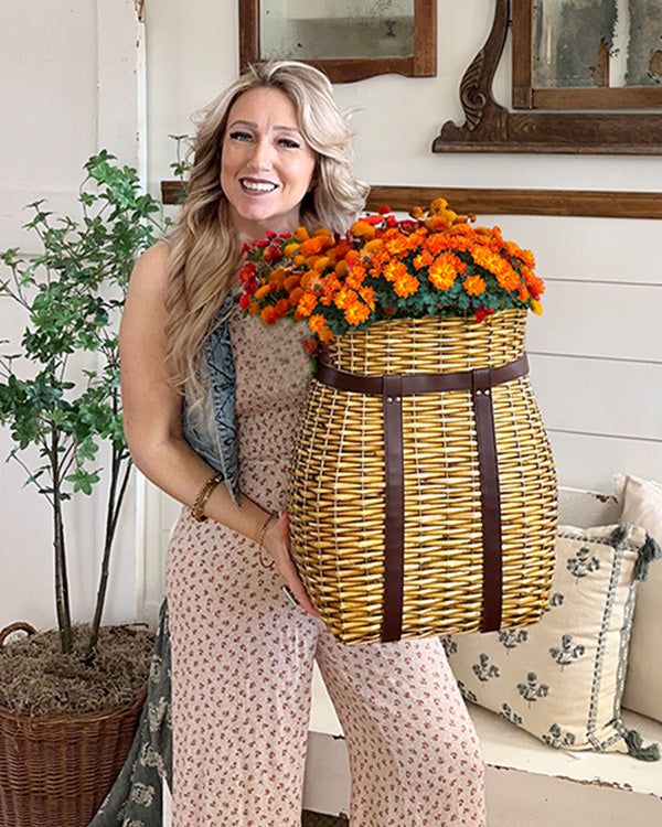 Oversized Rattan Wall Basket