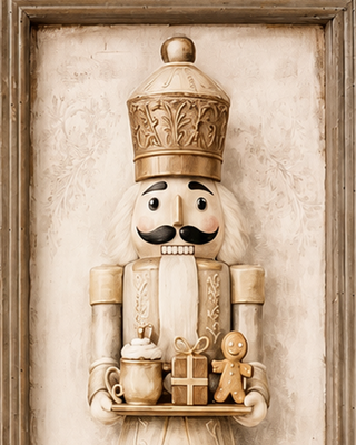 Wooden Nutcracker Wall Decor, Set of 2 Fir Wood Christmas Wall Hangings