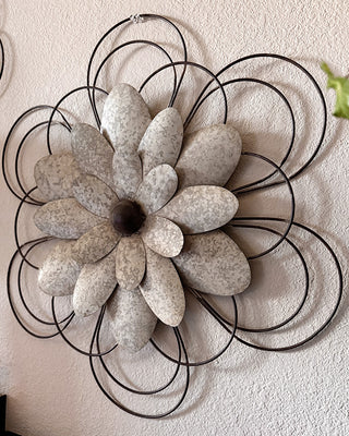 Floral Galvanized Metal Wall Art, Set of Three