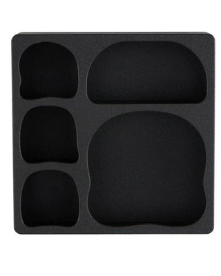 Textured Black Wall Shelf with Arched Shelving Design