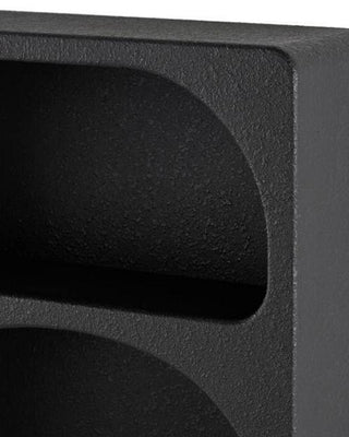 Textured Black Wall Shelf with Arched Shelving Design
