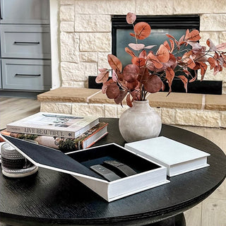 Linen Storage Book Boxes, Set of Two