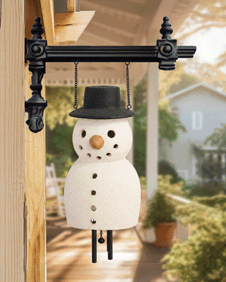 Snowman Windchime Sign with Bell Signs of the Seasons Winter Edition