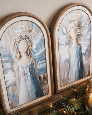 Arched Winter Angel Wall Art, Set of Two | Switch-a-Print Series