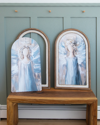 Arched Winter Angel Wall Art, Set of Two | Switch-a-Print Series