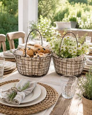 Nesting Wire Baskets with Handles, Set of 2