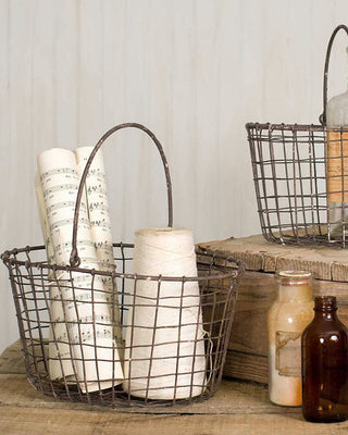 Nesting Wire Baskets with Handles, Set of 2