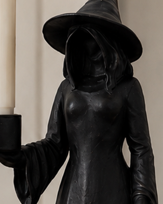 Witch Candle Holder | Spooky Halloween Tabletop Decor