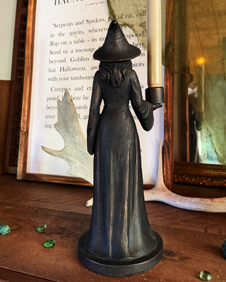 Witch Candle Holder | Spooky Halloween Tabletop Decor