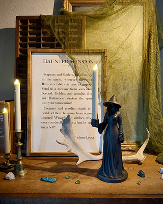 Witch Candle Holder | Spooky Halloween Tabletop Decor