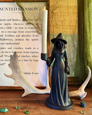 Witch Candle Holder | Spooky Halloween Tabletop Decor
