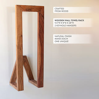 Handcrafted wooden wall towel rack product dimensions