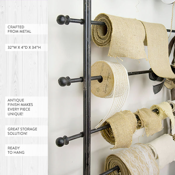 Wrapping Paper Metal Wall Rack - Decor Steals