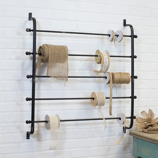 Black Distressed Ribbon Or Wrapping Paper Rack