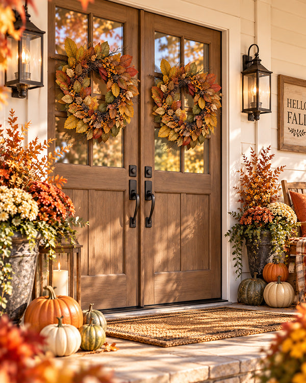 Countryside Whispering Fall Leaves Wreath | 22 Inch