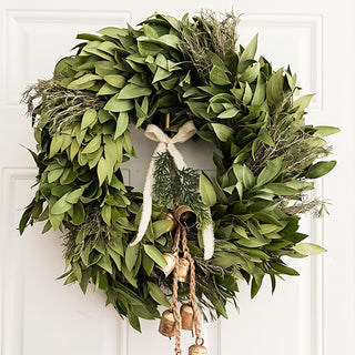 16" Culinary Bay Leaf Wreath With Rosemary