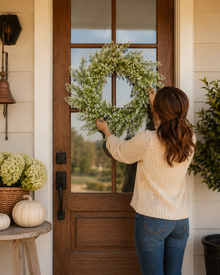 20 Inch White Mountain Mint Faux Greenery Wreath