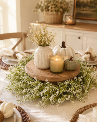 20 Inch White Mountain Mint Faux Greenery Wreath