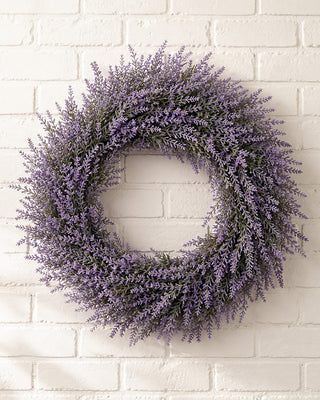 22 Inch Lavender Wreath - Soft Purple Floral Wreath for Front Door or Wall Decor