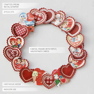 Valentine heart wreath metal frame home decor