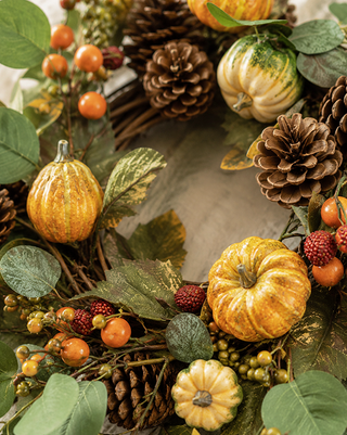 Harvest Gourd and Raspberry 24-Inch Wreath