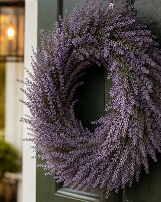 22 Inch Lavender Wreath - Soft Purple Floral Wreath for Front Door or Wall Decor